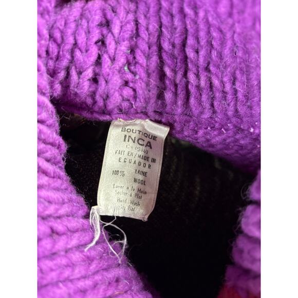 Vintage Handmade Wool Sweater by Boutique Inca, made in Ecuador- XL - Picture 2 of 6